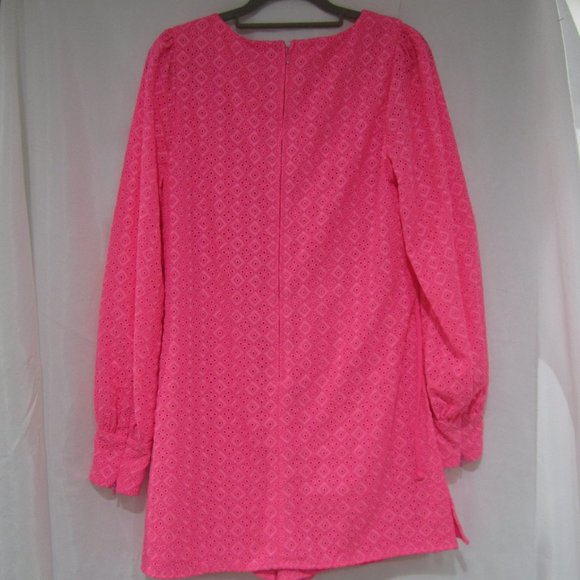Lilly Pulitzer 4 Aisha Romper Barbie Pink Eyelet Lace - Picture 7 of 9